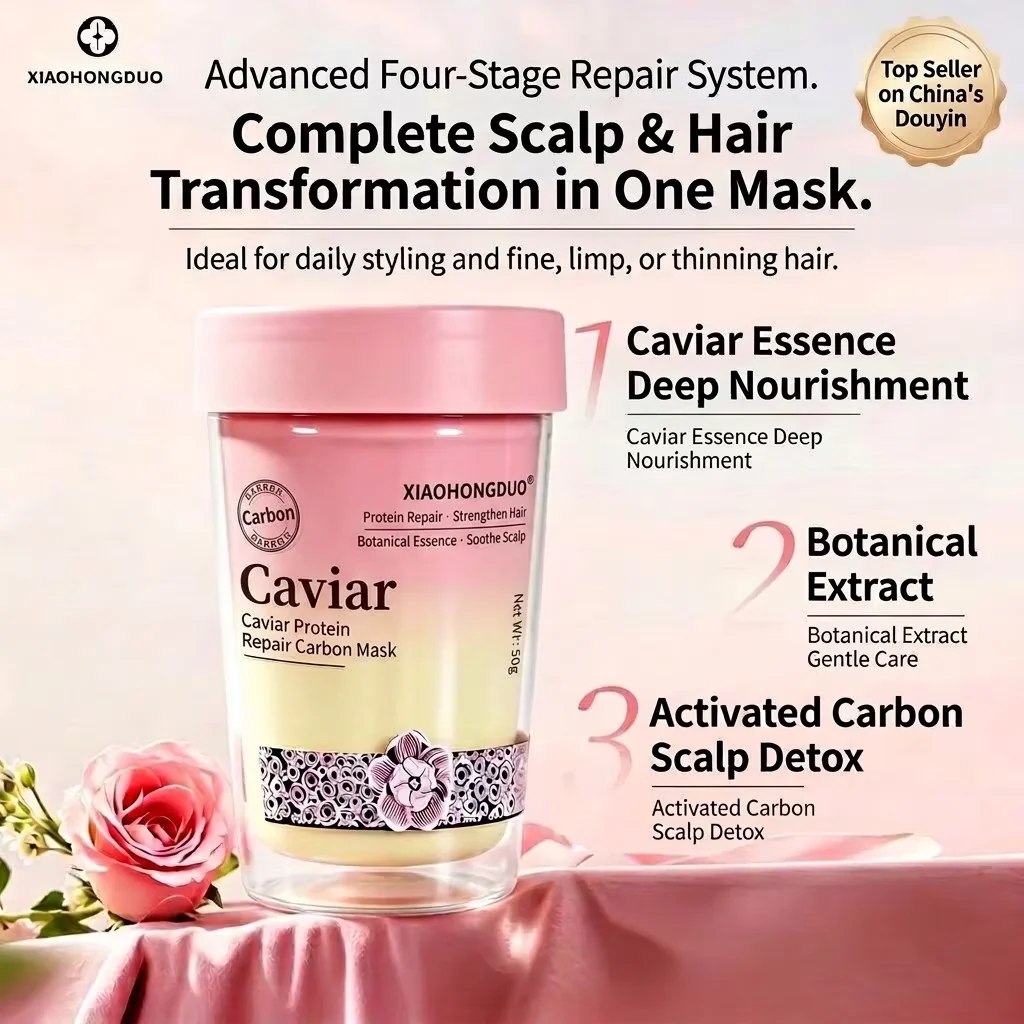 Caviar protein repair hair mask jar